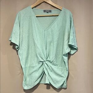 Light Green Twist Front Tee